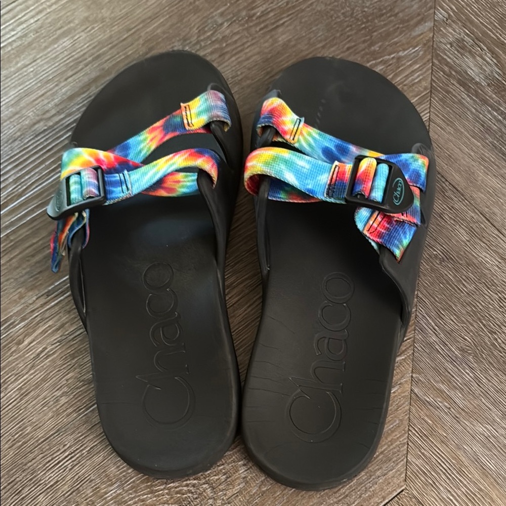 Chaco Sandals with Colorful Tie-Dye Straps woman size 11